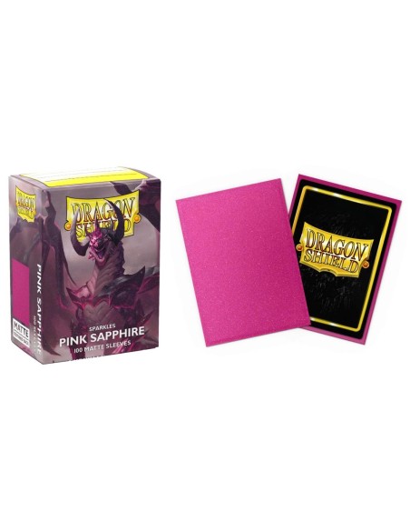Dragon Shield Sparkle Series Pink Sapphire x100 - Sleeves premium scintillantes pour jeux de cartes à collectionner