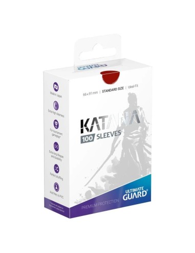 Ultimate Guard Katana Red - Sleeves premium 100 protège-cartes standard size
