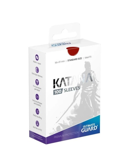 Ultimate Guard Katana Red - Sleeves premium 100 protège-cartes standard size