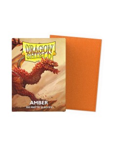 Dragon Shield Matte Amber x100 - Sleeves premium couleur ambre pour jeux de cartes à collectionner