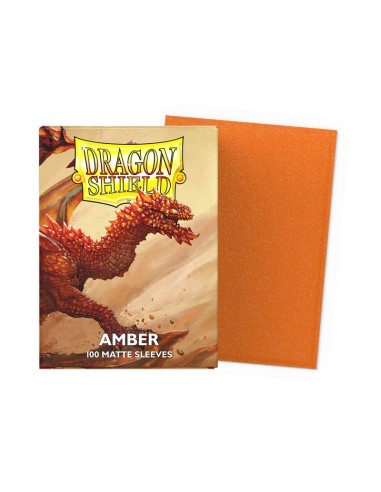 Dragon Shield Matte Amber x100 - Sleeves premium couleur ambre pour jeux de cartes à collectionner