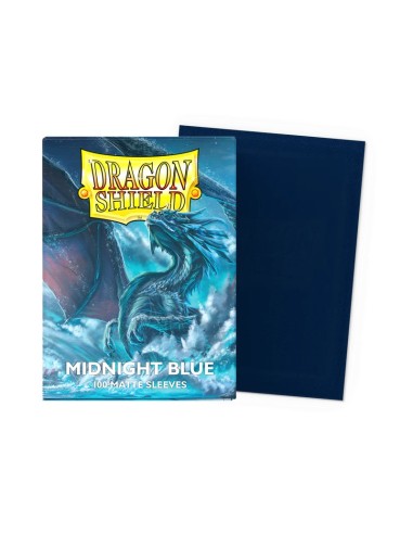 Dragon Shield Matte Midnight Blue x100 - Sleeves premium bleu nuit pour jeux de cartes à collectionner