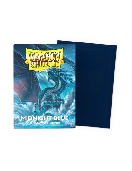 Dragon Shield Matte Midnight Blue x100 - Sleeves premium bleu nuit pour jeux de cartes à collectionner