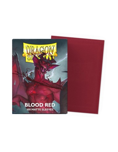 Dragon Shield Matte Blood Red x100 - Sleeves premium rouge sang pour jeux de cartes à collectionner