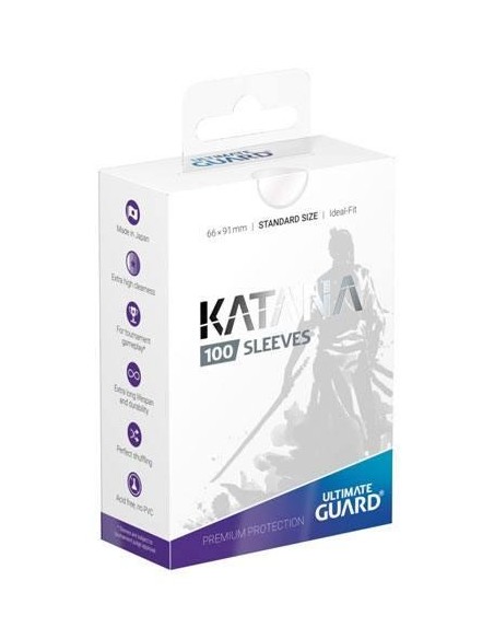 Ultimate Guard Katana Transparent x100 - Sleeves premium transparentes pour jeux de cartes