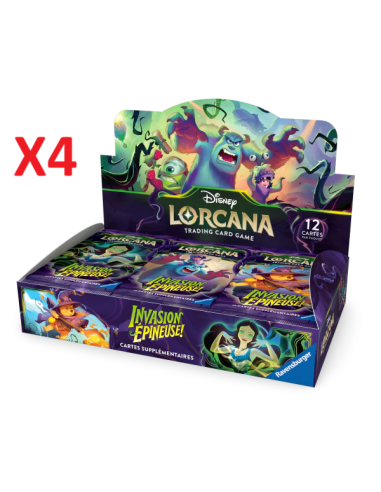 Carton de 4 Displays Disney Lorcana Chapitre 13 : Invasion Épineuse FR
