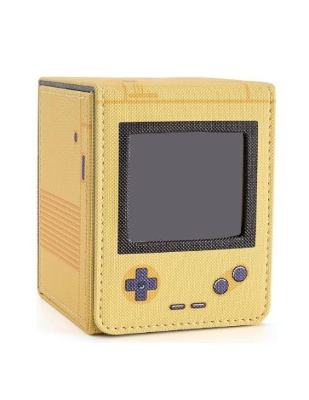 Venssu Deck Box With Window Retro Gaming Console Yellow avec fenêtre pour carte TCG