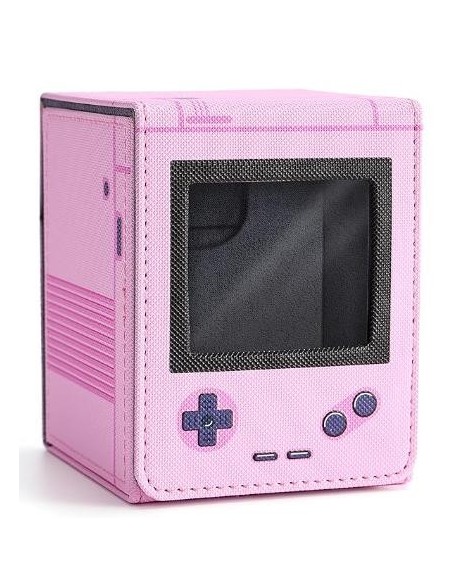 Venssu Deck Box With Window Retro Gaming Console Pink avec fenêtre pour carte TCG