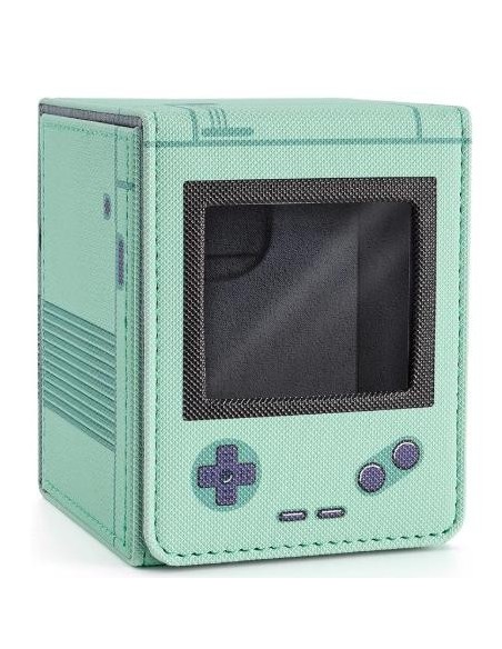 Venssu Deck Box With Window Retro Gaming Console Green avec fenêtre pour carte TCG