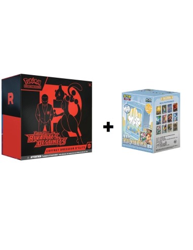 ETB Pokémon Rivalités Destinées avec Coffret Métal Illustration Rare chinois simplifié et protection acrylique