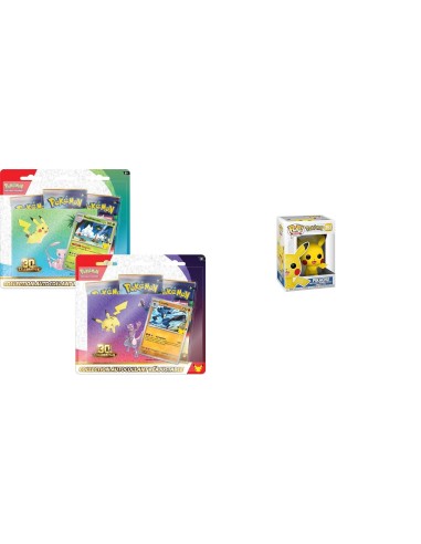 2 Tripacks Pokémon 30ᵉ Anniversaire + POP! Pikachu | TZP