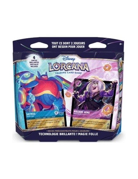 Double Deck Disney Lorcana Hyperia City Magie vs Science avec Baymax et Madame Mim
