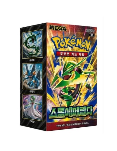 Display Pokémon M6 Storm Emeralda coréenne de 30 boosters avec Méga-Rayquaza-ex