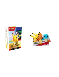 Pack Pokémon 30ᵉ Anniversaire Bundle 6 boosters avec peluche Pokémon 20 cm aléatoire