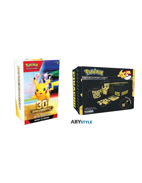 Pack Pokémon 30ᵉ Anniversaire Bundle 6 boosters avec set petit-déjeuner Pokémon aléatoire