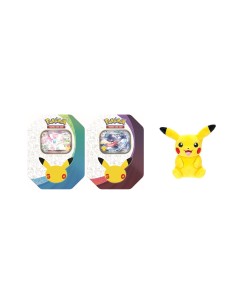 Pack Pokémon 30ᵉ Anniversaire avec Pokébox Nymphali-ex et Amphinobi-ex et peluche Pokémon 20 cm