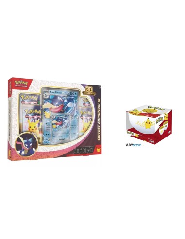 Pack Pokémon 30ᵉ Anniversaire Coffret Amphinobi-ex avec bol ou deux verres Pokémon aléatoires