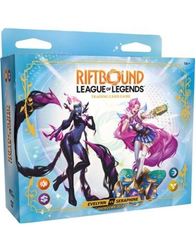 Riftbound Radiance Showdown Deck français Evelynn contre Seraphine avec deux decks et deux boosters