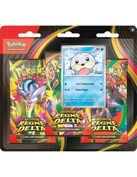 Tripack Pokémon ME06 Règne Delta français avec 3 boosters et carte promo Otaria