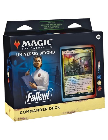 Deck Commander Magic The Gathering Fallout Science anglais avec Dr Madison Li et stratégie artefacts énergie
