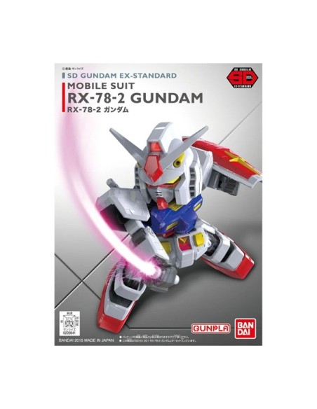 Maquette Gundam Gunpla SD EX-Standard 001 RX-78-2 Gundam Bandai avec fusil et bouclier