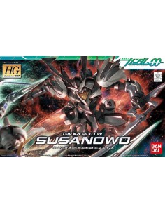 Maquette Gundam Gunpla HG 1/144 Susanowo GNX-Y901TW de Bandai, avec armure noire et rouge et deux épées