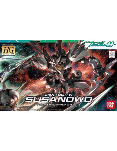 Maquette Gundam Gunpla HG 1/144 Susanowo GNX-Y901TW de Bandai, avec armure noire et rouge et deux épées