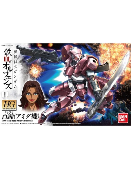 Maquette Gundam Gunpla HG n°010 Amida's Hyakuren STH-05/AC à l'échelle 1/144 de Bandai, issue de Gundam Iron-Blooded Orphans