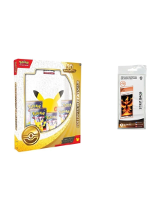 Pack Pokémon 30e Anniversaire avec classeur, 5 boosters et 100 Strip Bags Phoenix Shield pour Toploader