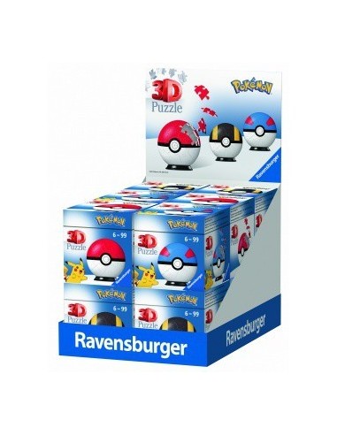Puzzle - Ravensburger - Puzzles 3D - 54 pièces - POKEBALLS