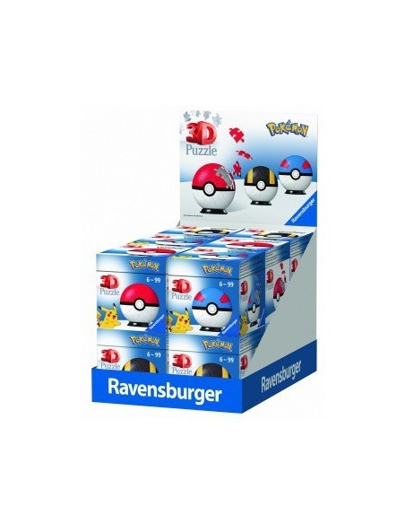 Puzzle - Ravensburger - Puzzles 3D - 54 pièces - POKEBALLS